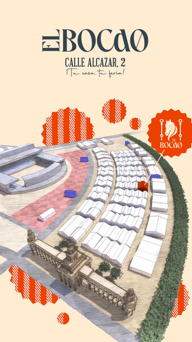 Córdoba Feria 2026 map showing where El Bocao is, Calle Alcázar 2